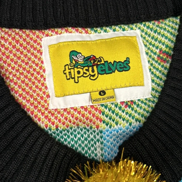 Women’s Tipsy Elves Ugly Christmas Sweater Button Down Cardigan / Size Large EUC - Picture 3 of 7